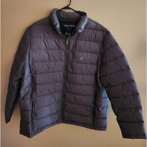 NAUTICA Gray Jacket Quilted Puffer Coat Size XXL Men's Water Wind Resistant